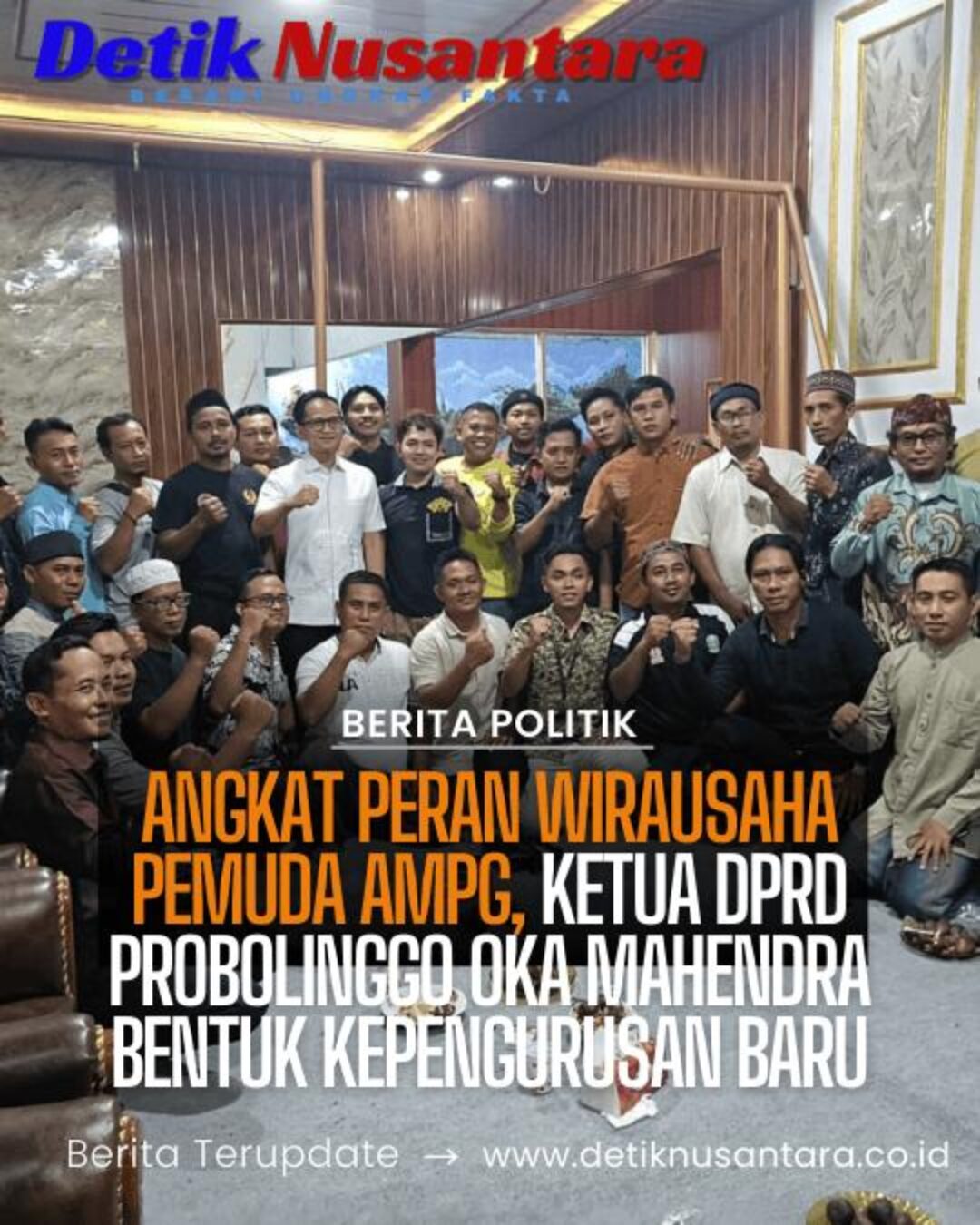 Angkat Peran Wirausaha Pemuda AMPG, Ketua DPRD Probolinggo Oka Mahendra Bentuk Kepengurusan Baru