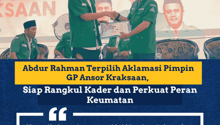 Abdur Rahman Terpilih Aklamasi Pimpin GP Ansor Kraksaan, Siap Rangkul Kader dan Perkuat Peran Keumatan