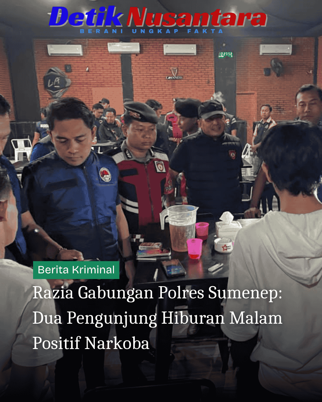 Razia Gabungan Polres Sumenep: Dua Pengunjung Hiburan Malam Positif Narkoba