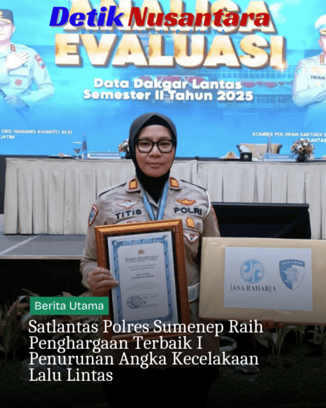 Satlantas Polres Sumenep Raih Penghargaan Terbaik I Penurunan Angka Kecelakaan Lalu Lintas