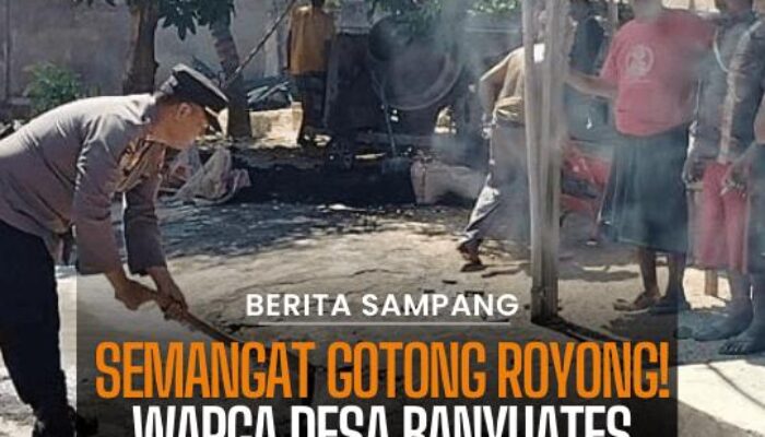 Semangat Gotong Royong! Warga Desa Banyuates Sampang Kompak Perbaiki Jalan Rusak Secara Swadaya