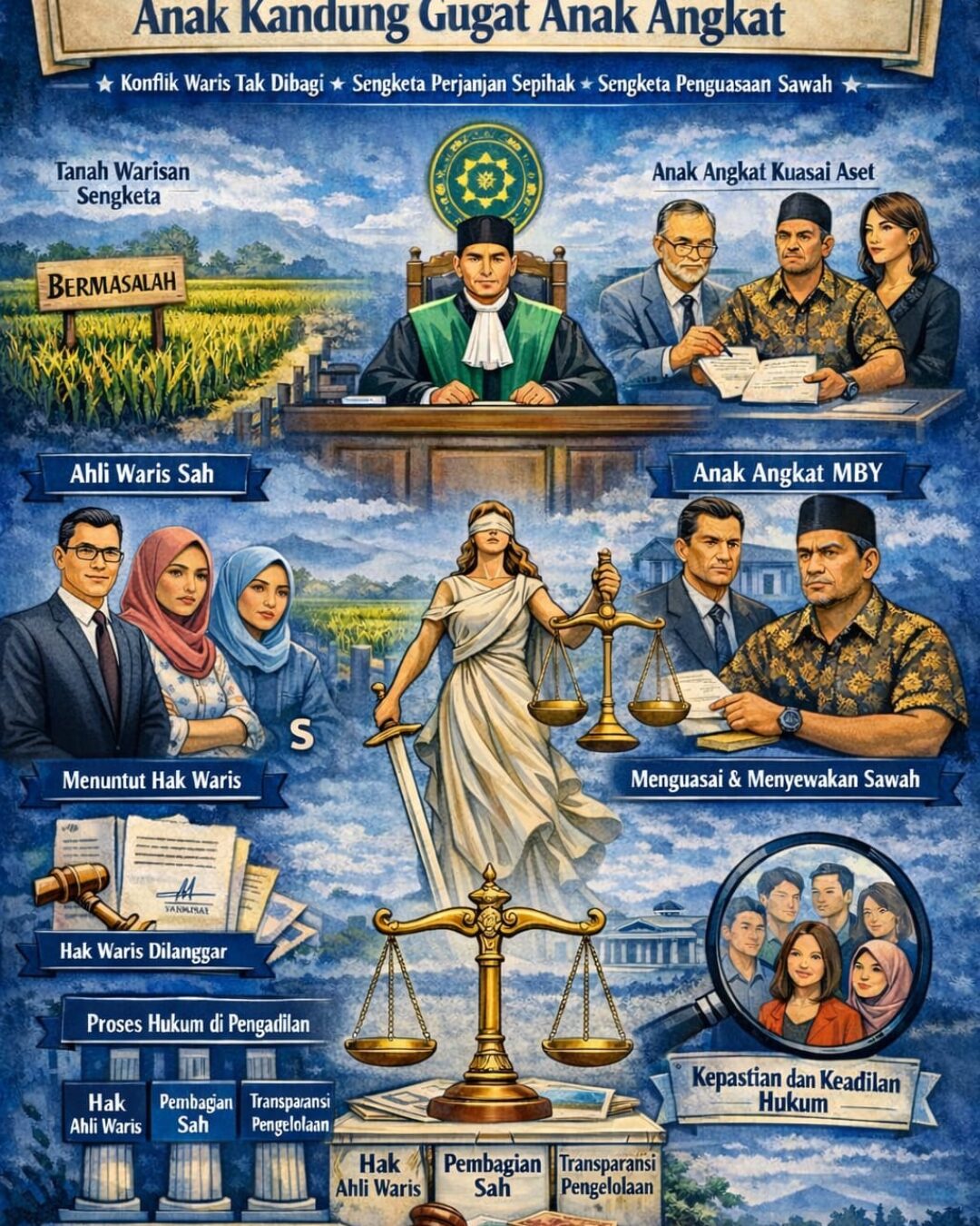 Ahli Waris di Krejengan Probolinggo Gugat Anak Angkat Terkait Penguasaan Sepihak Tanah Sawah