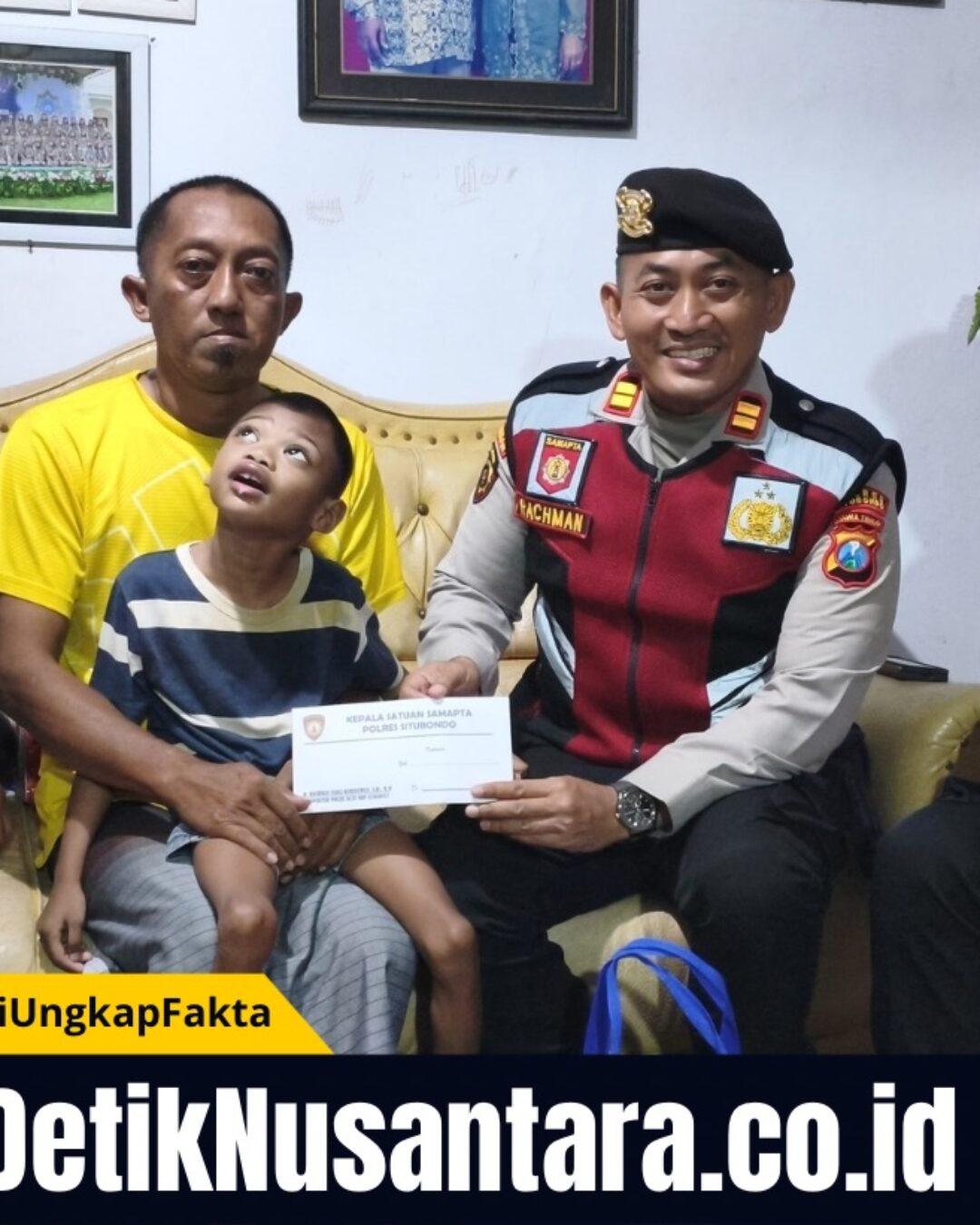 HUT Sabhara ke-74, Sat Samapta Polres Situbondo Sambangi Anak Cerebral Palsy lewat Program PASSABER