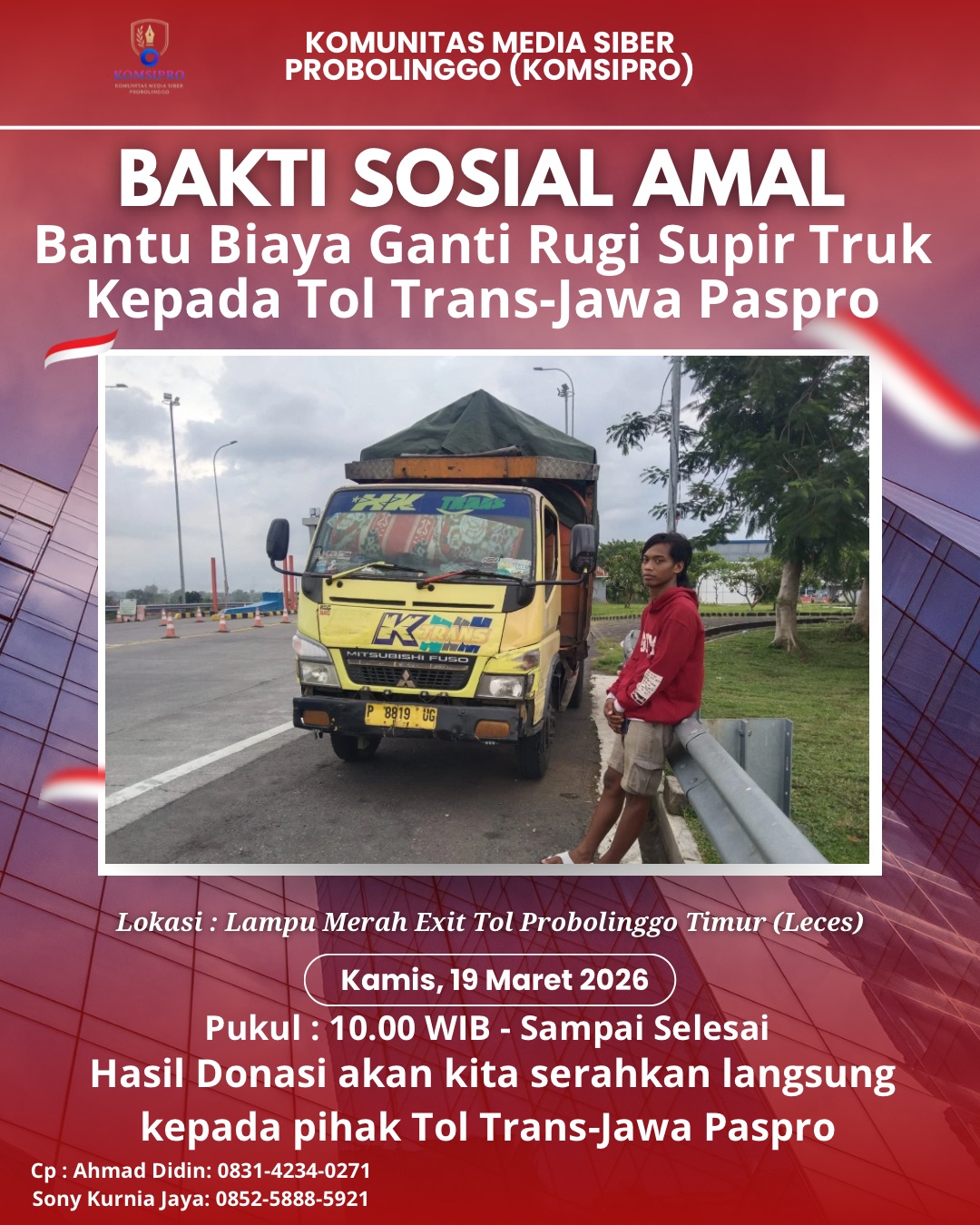 Kemanusiaan di Jalur Tol: KOMSIPRO Akan Galang Dana untuk Sopir Truk yang Tak Mampu Bayar Ganti Rugi Paspro