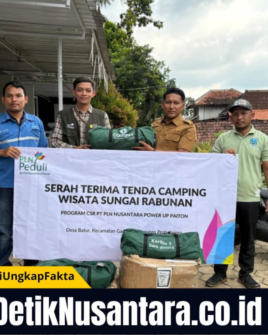 PLN Nusantara Power UP Paiton Dukung Wisata Rabunan Desa Batur dengan Bantuan Tenda Camping