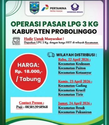 Jaga Stabilitas Harga, Pemkab Probolinggo Gelar Operasi Pasar LPG 3 Kg di 8 Kecamatan