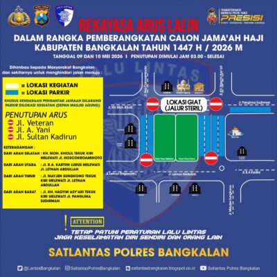Info Pengalihan Arus Lalu Lintas Bangkalan Jelang Keberangkatan Haji 2026