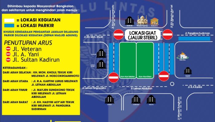 Info Pengalihan Arus Lalu Lintas Bangkalan Jelang Keberangkatan Haji 2026