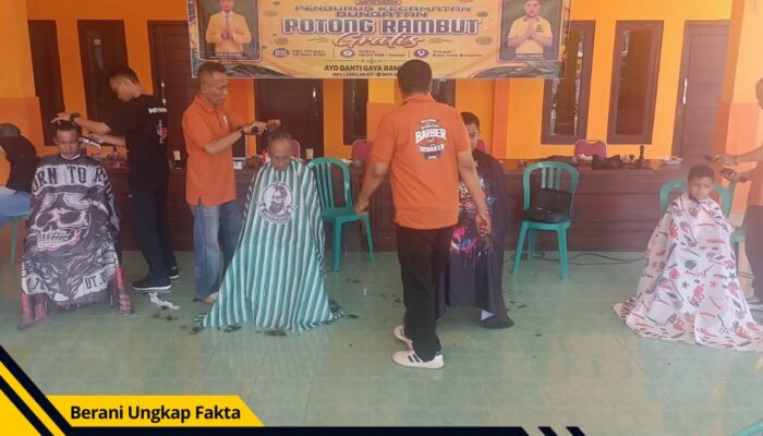 Puluhan Warga Antusias Ikuti Cukur Rambut Gratis, Partai Golkar Bungatan Gelar Bakti Sosial untuk Masyarakat