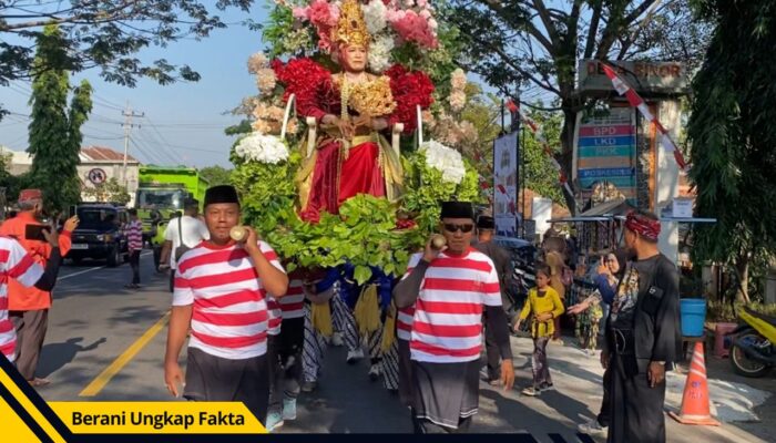 Tradisi Petik Laut Desa Binor Meriah, Kades Berkostum Ratu Majapahit Pimpin Kirab Budaya