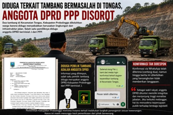 Diduga Terkait Tambang Bermasalah di Tongas, Anggota DPRD Kabupaten Probolinggo Fraksi PPP Disorot