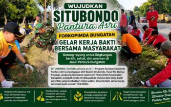 Wujudkan Situbondo Pantura Asri, Forkopimcam Bungatan Gelar Kerja Bakti Bersama Masyarakat