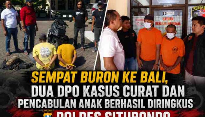 Sempat Buron ke Bali, Dua DPO Kasus Curat dan Pencabulan Anak Berhasil Diringkus Polres Situbondo