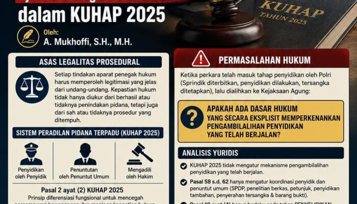 Menggugat Keabsahan Pengalihan Penyidikan Korupsi: Ujian Asas Legalitas Prosedural dalam KUHAP 2025