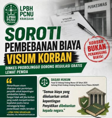 LPBH PCNU Kraksaan Soroti Pembebanan Biaya Visum Korban, Dinkes Probolinggo Dorong Regulasi Gratis lewat Pemda