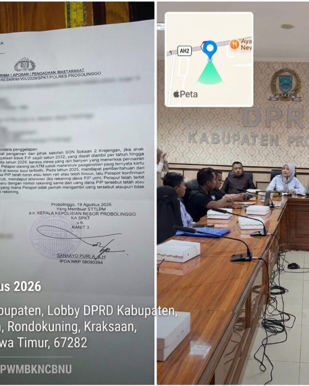 DPRD Kabupaten Probolinggo Tindak Lanjut Dugaan Kejanggalan Penyaluran Dana PIP di SDN 2 Sokaan melalui Jalur Hukum dan Audit