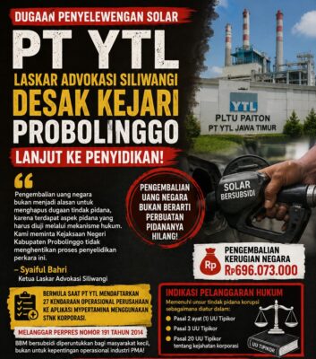 Dugaan Penyelewengan Solar PT YTL: Laskar Advokasi Siliwangi Desak Kejari Probolinggo Lanjut ke Penyidikan