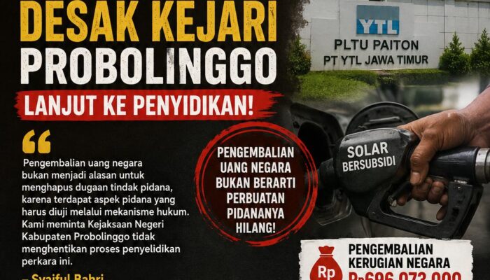 Dugaan Penyelewengan Solar PT YTL: Laskar Advokasi Siliwangi Desak Kejari Probolinggo Lanjut ke Penyidikan