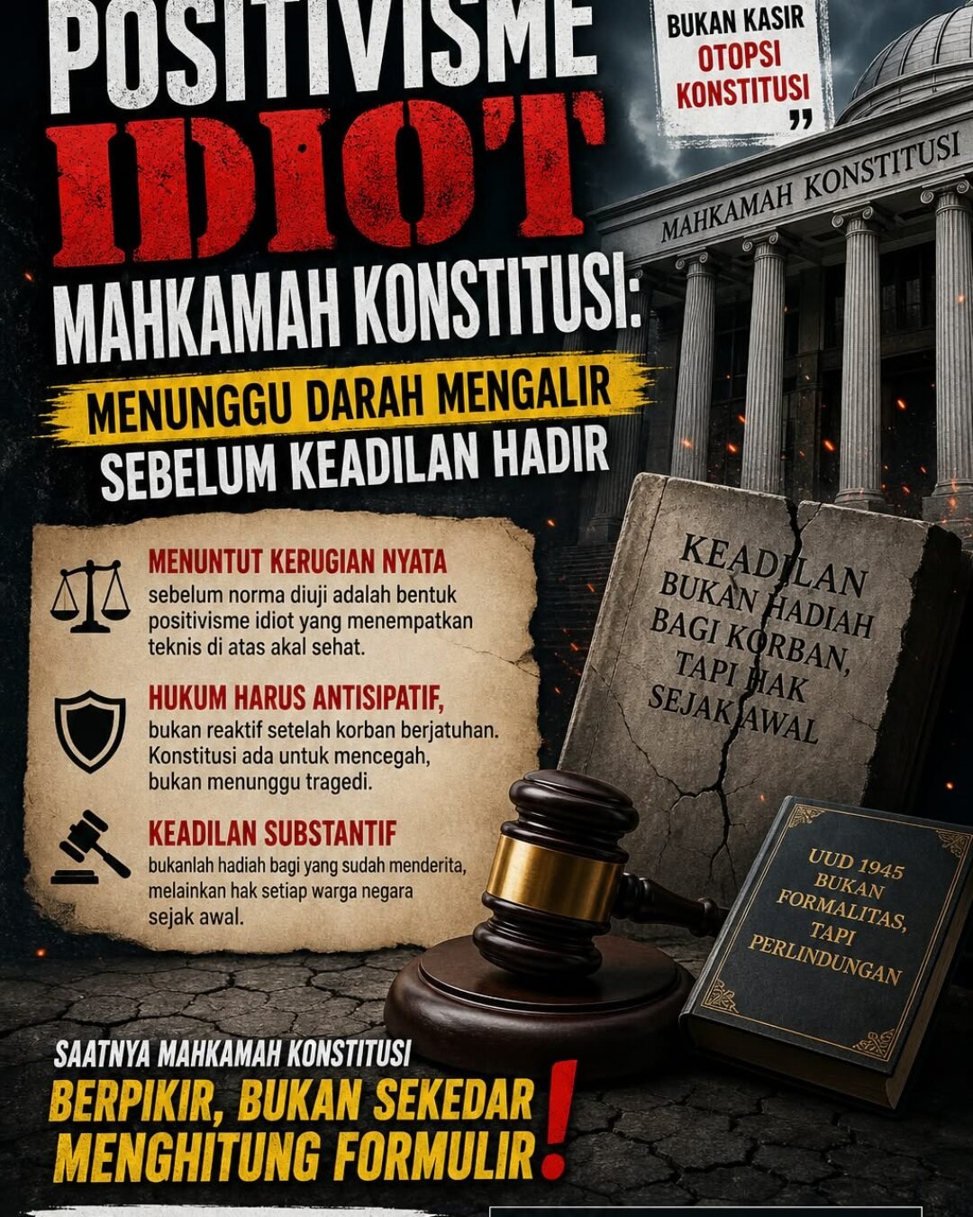 ​Positivisme Idiot Mahkamah Konstitusi: Menunggu Darah Mengalir Sebelum Keadilan Hadir