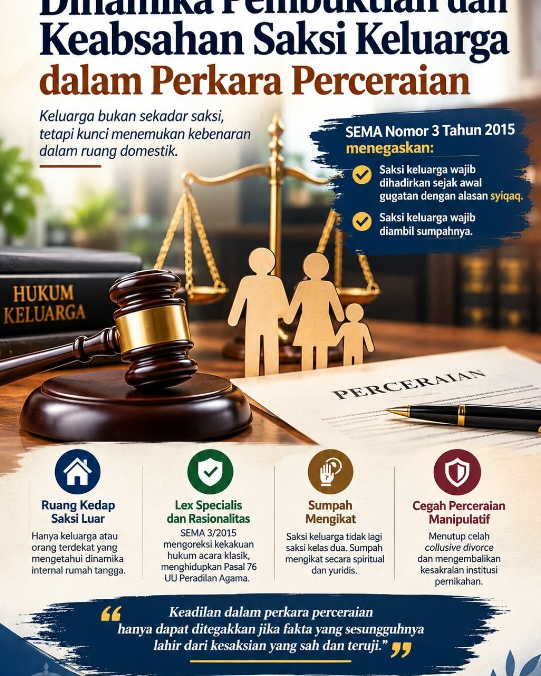 Dinamika Pembuktian dan Keabsahan Saksi Keluarga dalam Perkara Perceraian